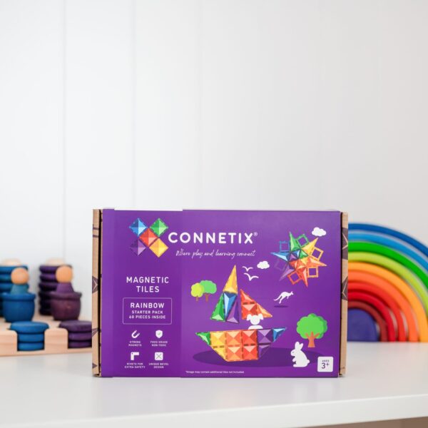Connetix - klocki magnetyczne Rainbow zestaw startowy 60 elementów
