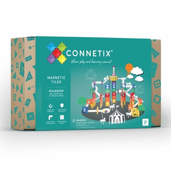 Connetix - klocki magnetyczne Rainbow kulodrom Ball Run 92 elementy
