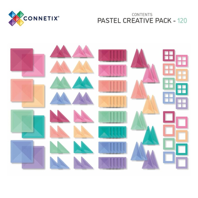 Connetix - klocki magnetyczne Pastel zestaw Creative 120 elementów