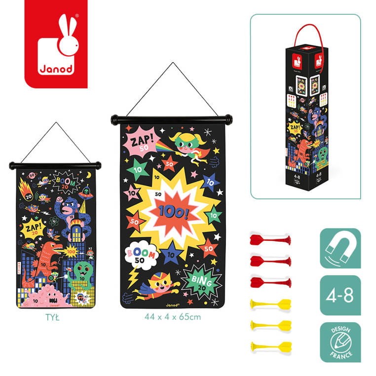 Janod Magnetyczna gra w rzutki Superbohater