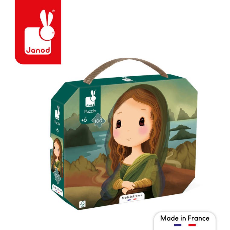 Janod Puzzle w walizce Obraz inspirowany twórczością da Vinci 100 elementów