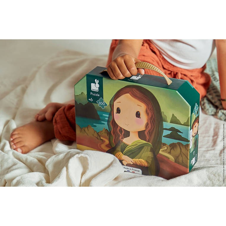 Janod Puzzle w walizce Obraz inspirowany twórczością da Vinci 100 elementów