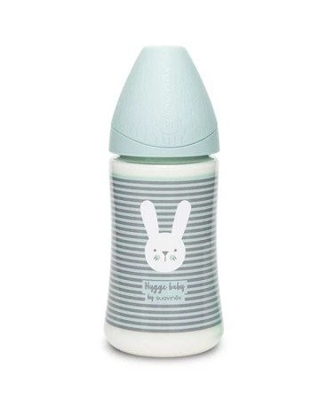 Suavinex, Butelka do karmienia 270 ml - smoczek 3P silikon - Hygge Baby Królik