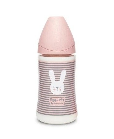 Suavinex, Butelka do karmienia 270 ml - smoczek 3P silikon - Hygge Baby Królik
