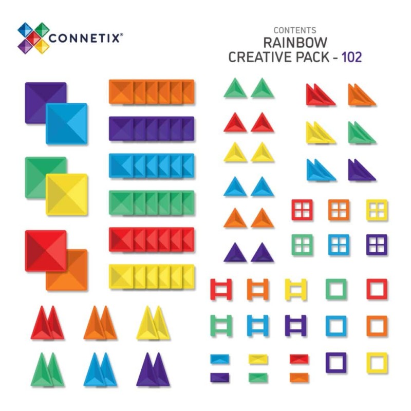 Connetix - klocki magnetyczne Rainbow Creative Pack 102 pc