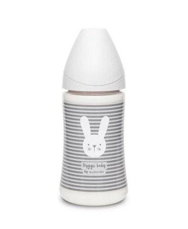 Suavinex, Butelka do karmienia 270 ml - smoczek 3P silikon - Hygge Baby Królik