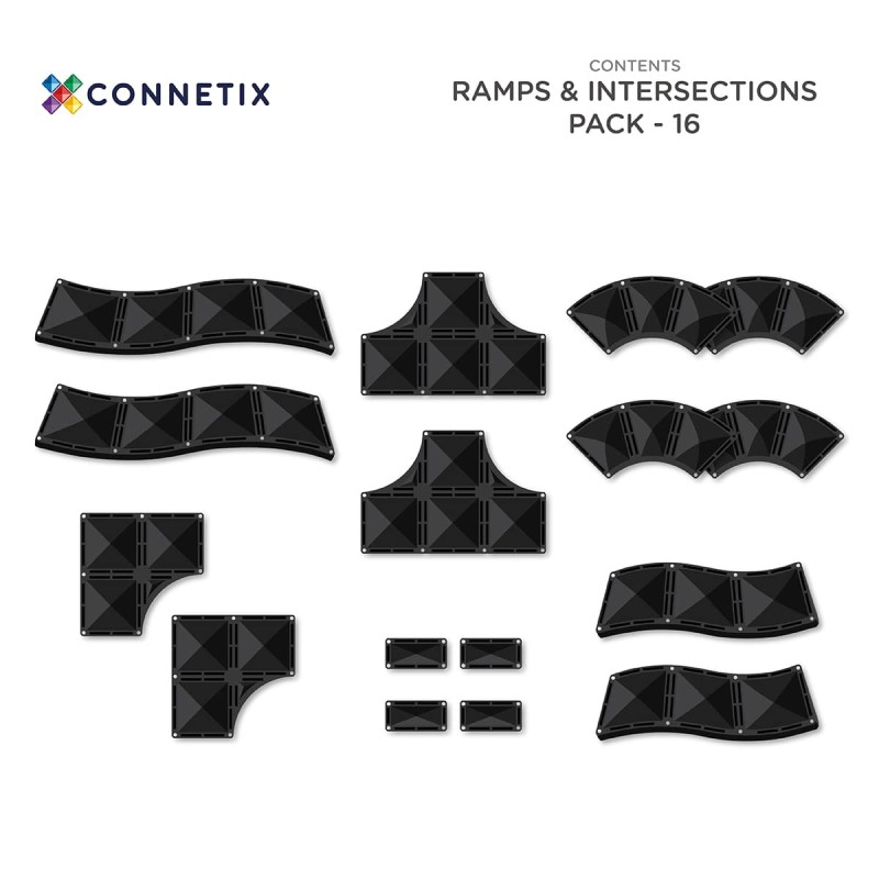 Connetix - klocki magnetyczne zestaw ram i skrzyżowań 16 elementów