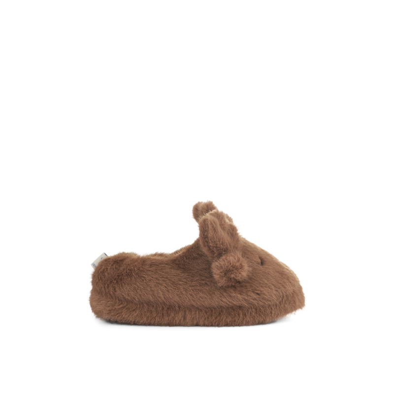Liewood pluszowe kapcie renifer Aviaja Pecan