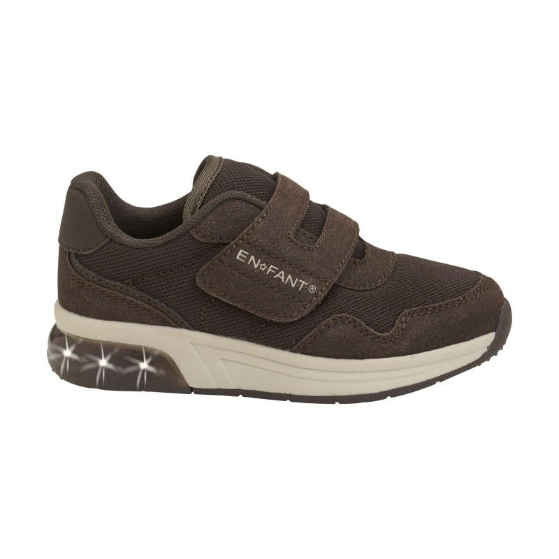 EN FANT sneakersy dla dzieci ze światłami LED Brown