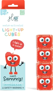 Glo Pals, Kostki sensoryczne świecące w wodzie Sammy- zabawka kąpielowa, kolor czerwony