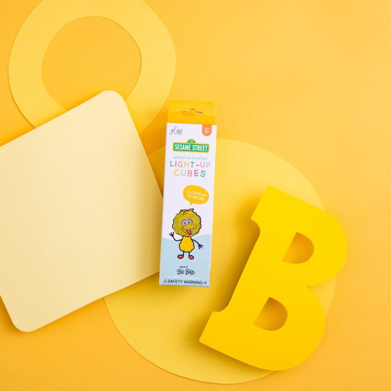 Glo Pals, Kostki sensoryczne świecące w wodzie Wielki Ptak Ulica Sezamkowa - zabawka kąpielowa 