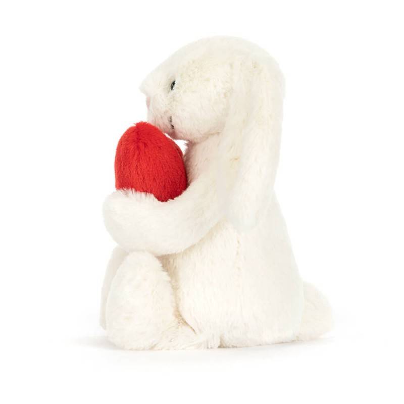 Jellycat Króliczek Kremowy z Czerwonym Sercem 31 cm