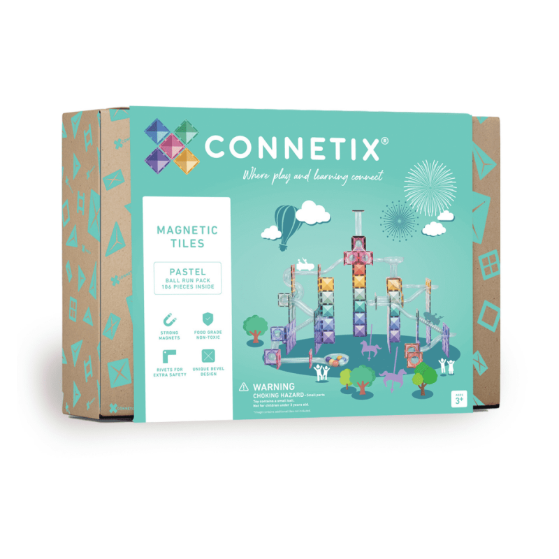 Connetix - klocki magnetyczne Pastel kulodrom Ball Run 106 elementów