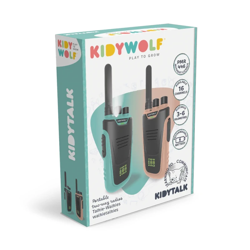 Kidywolf walkie talkie, krótkofalówki Cyan-Nude