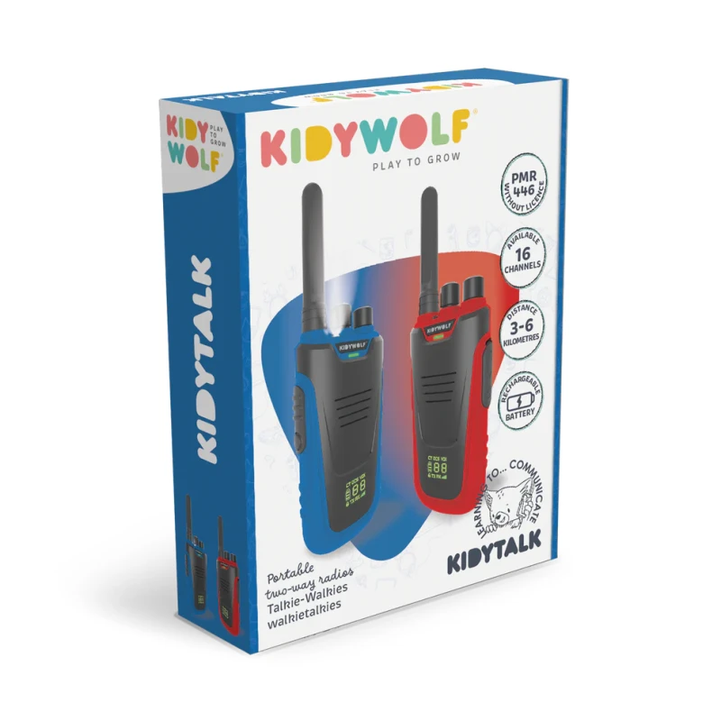 Kidywolf walkie talkie, krótkofalówki Blue-Red