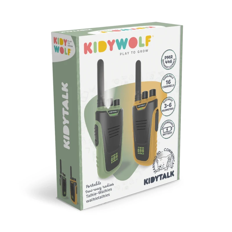 Kidywolf walkie talkie, krótkofalówki Green-Orange