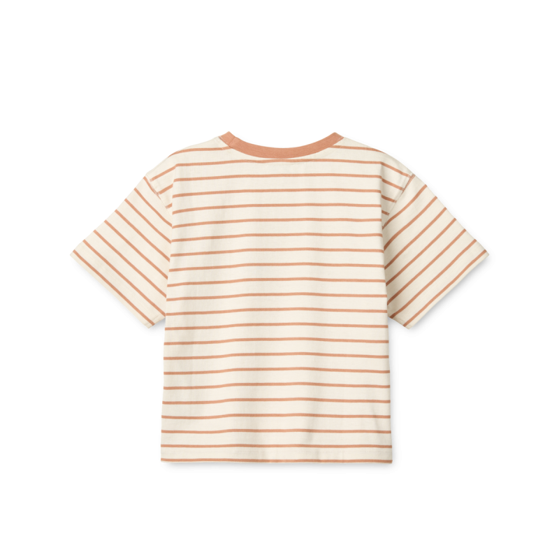 Liewood T-shirt w paski z brzoskwinką