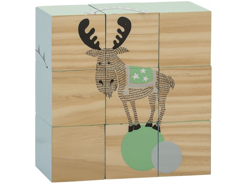 Bloomingville, puzzle, klocki sześcienne łoś