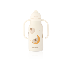 LIEWOOD butelka stalowa z uchwytami i słomką Kimmie 250ml Elephant / Creme de la creme