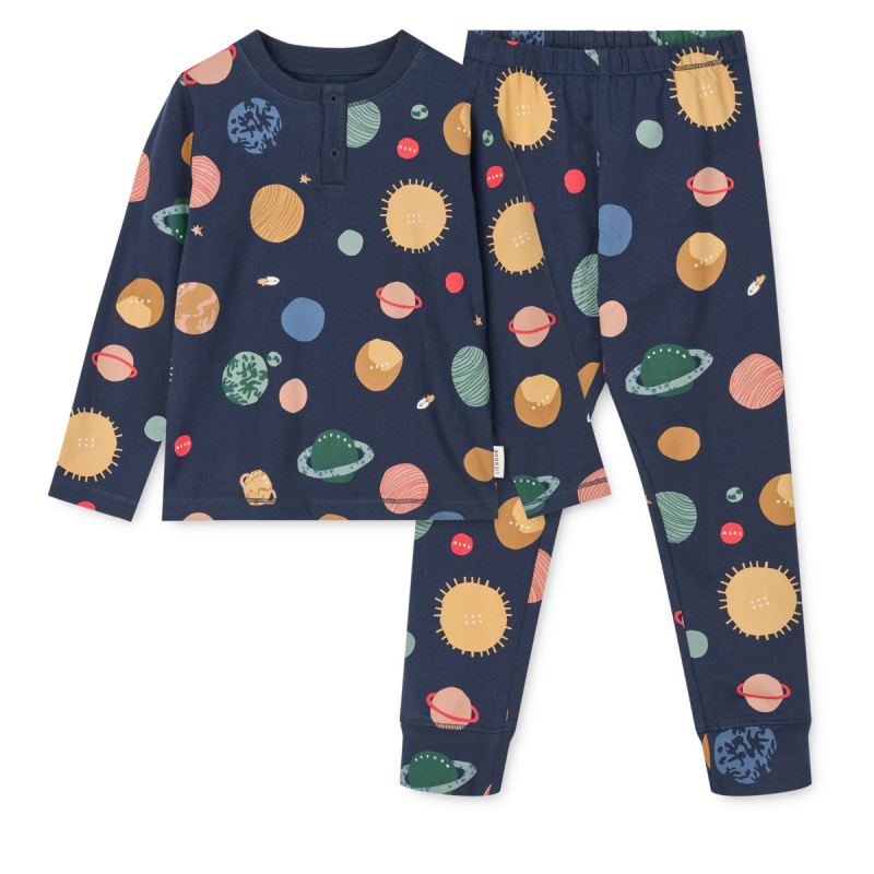 Liewood piżama dziecięca Universe / Classic navy