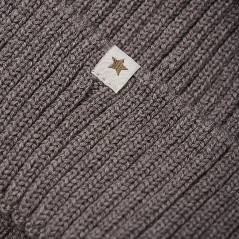 HUTTELIHUT czapka dla dzieci z wełny merino Brown Melange