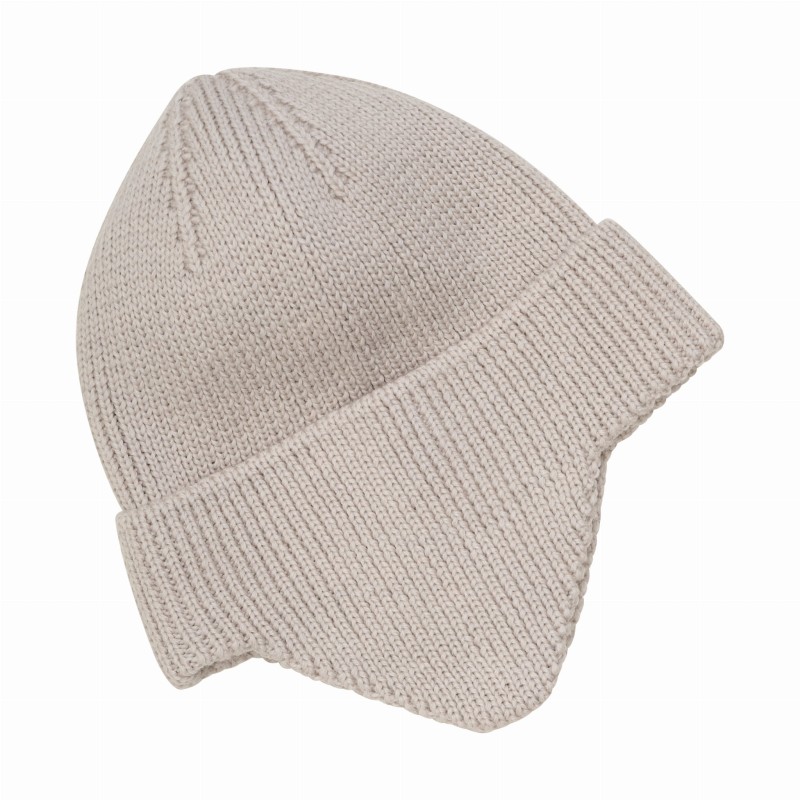 HUTTELIHUT czapka dla dzieci z wełny merino z nausznikami Camel Melange