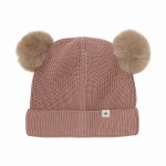 HUTTELIHUT czapka dla dzieci z wełny merino z pomponami Burlwood