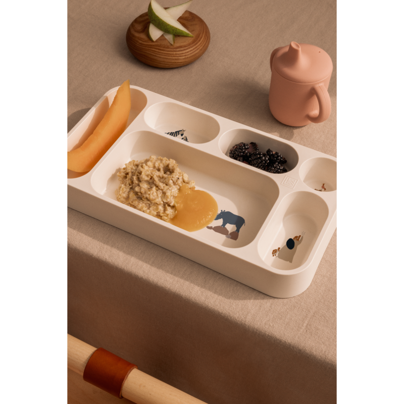Liewood talerz z 6 przegródkami Peach / Sea shell