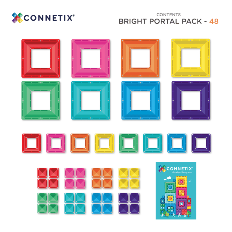 Connetix - klocki magnetyczne Bright Portal Pack 48 elementów
