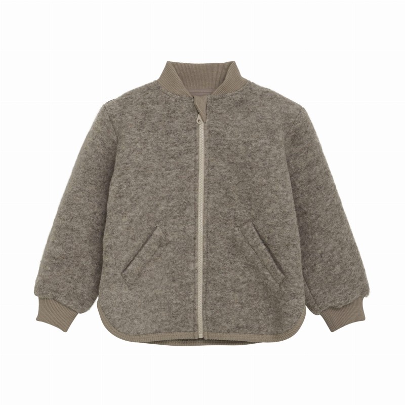 HUTTELIHUT kurtka bomberka z wełny merino Camel Melange