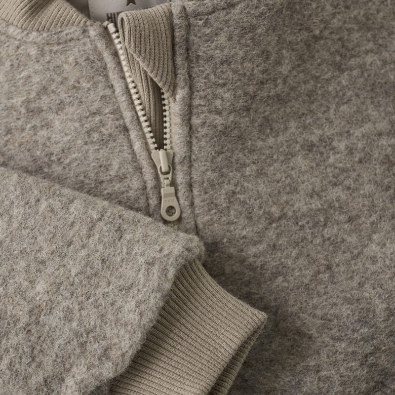HUTTELIHUT kurtka bomberka z wełny merino Camel Melange