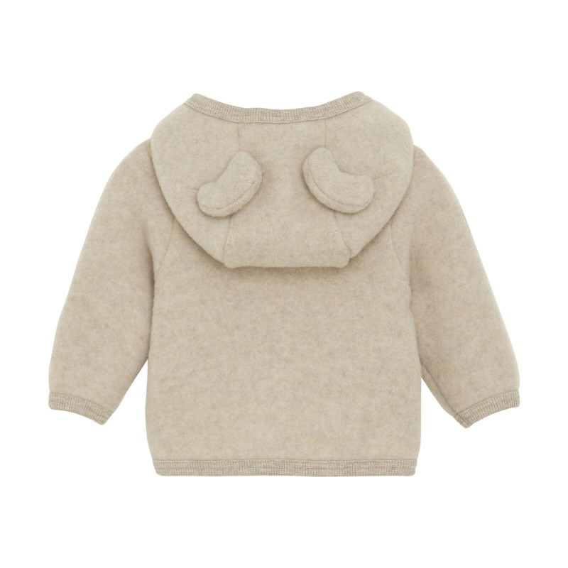 HUTTELIHUT kurtka z kapturem i uszami z wełny merino Camel Melange 