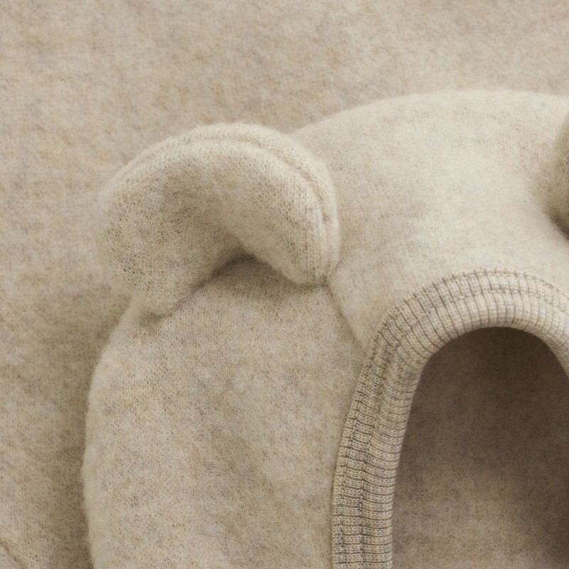 HUTTELIHUT kurtka z kapturem i uszami z wełny merino Camel Melange 