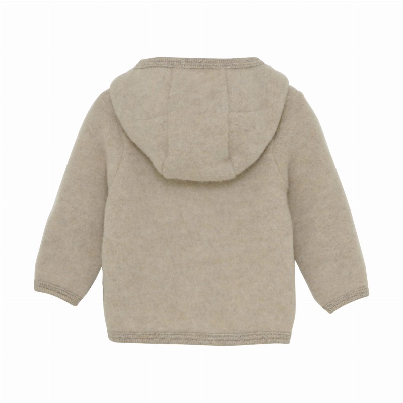 HUTTELIHUT kurtka z kapturem i uszami z wełny merino Camel Melange 