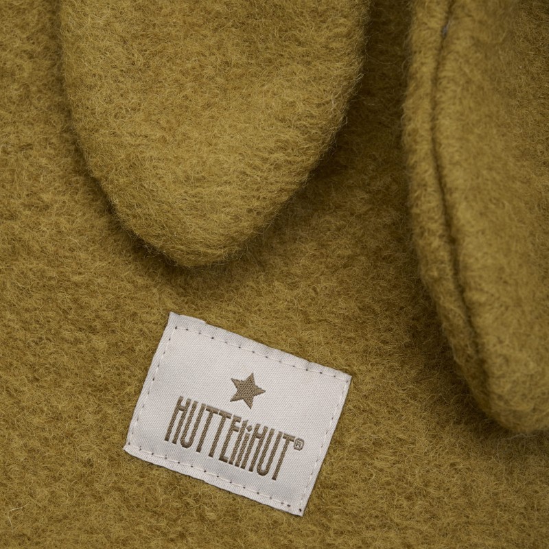 HUTTELIHUT czapka kominiarka z wełny merino królik Dull Gold