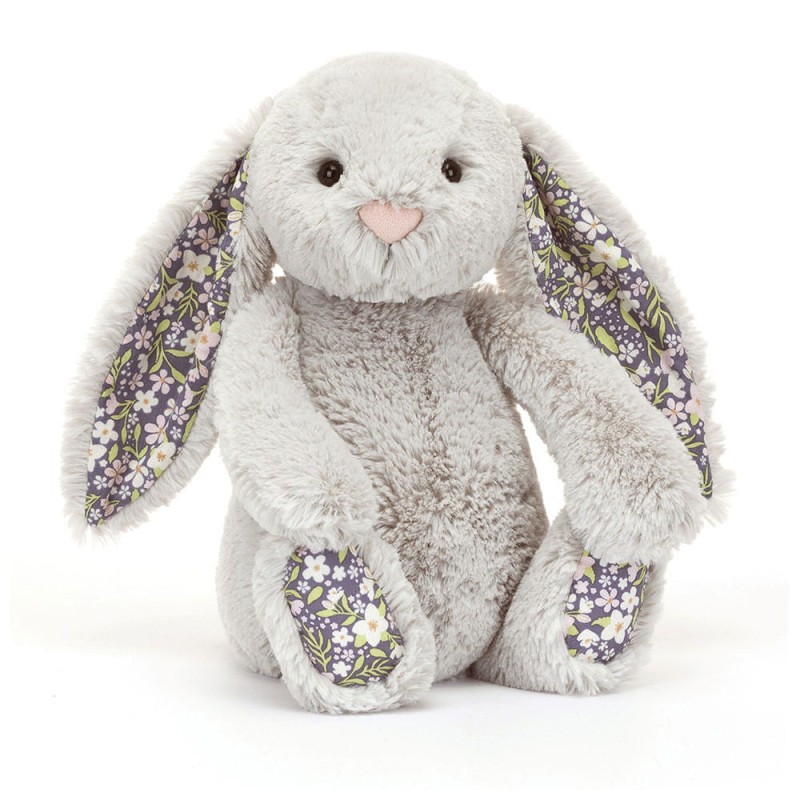 Jellycat Króliczek srebrny kwieciste uszy 31cm 