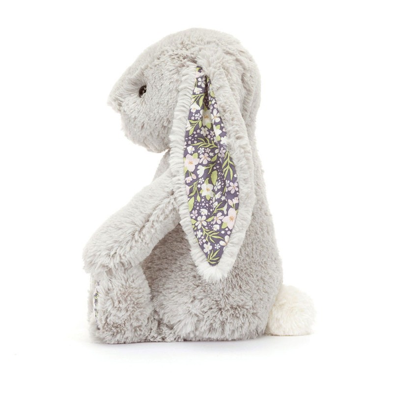 Jellycat Króliczek srebrny kwieciste uszy 31cm 