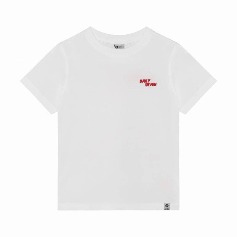 Daily7Kids T-shirt biały z nadrukiem