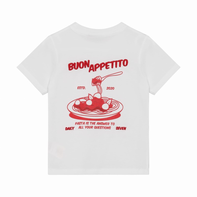 Daily7Kids T-shirt biały z nadrukiem