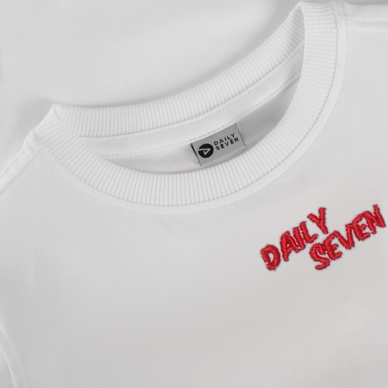 Daily7Kids T-shirt biały z nadrukiem