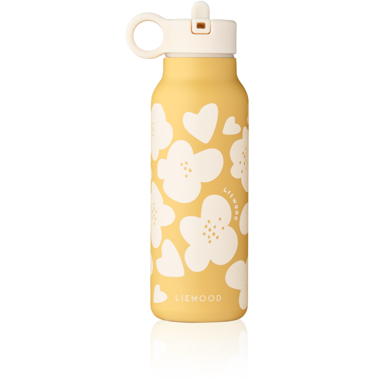 LIEWOOD bidon termiczny Falk 350 ml - Flower / Lemon yellow