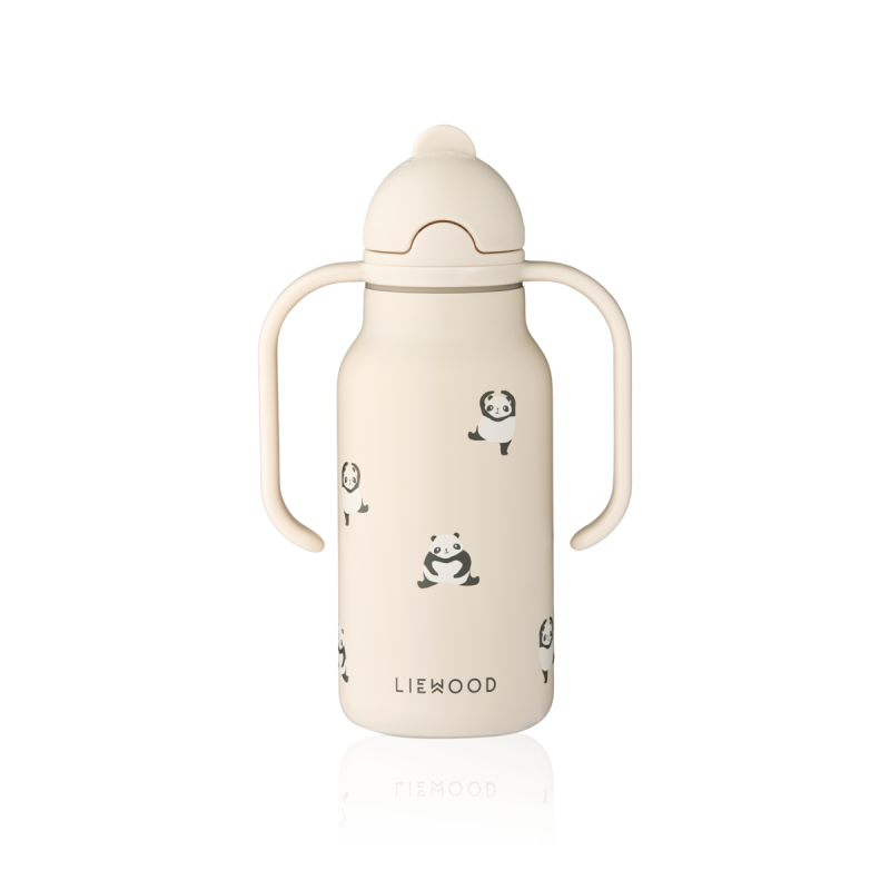 LIEWOOD butelka stalowa ze słomką Kimmie 250ml Mini panda / Sandy