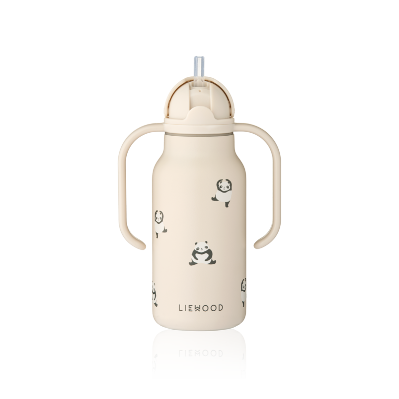 LIEWOOD butelka stalowa ze słomką Kimmie 250ml Mini panda / Sandy