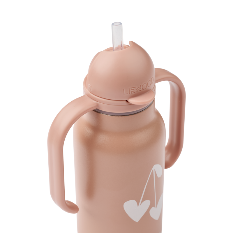 LIEWOOD butelka stalowa ze słomką Kimmie 250ml Sweethearts / Pale tuscany