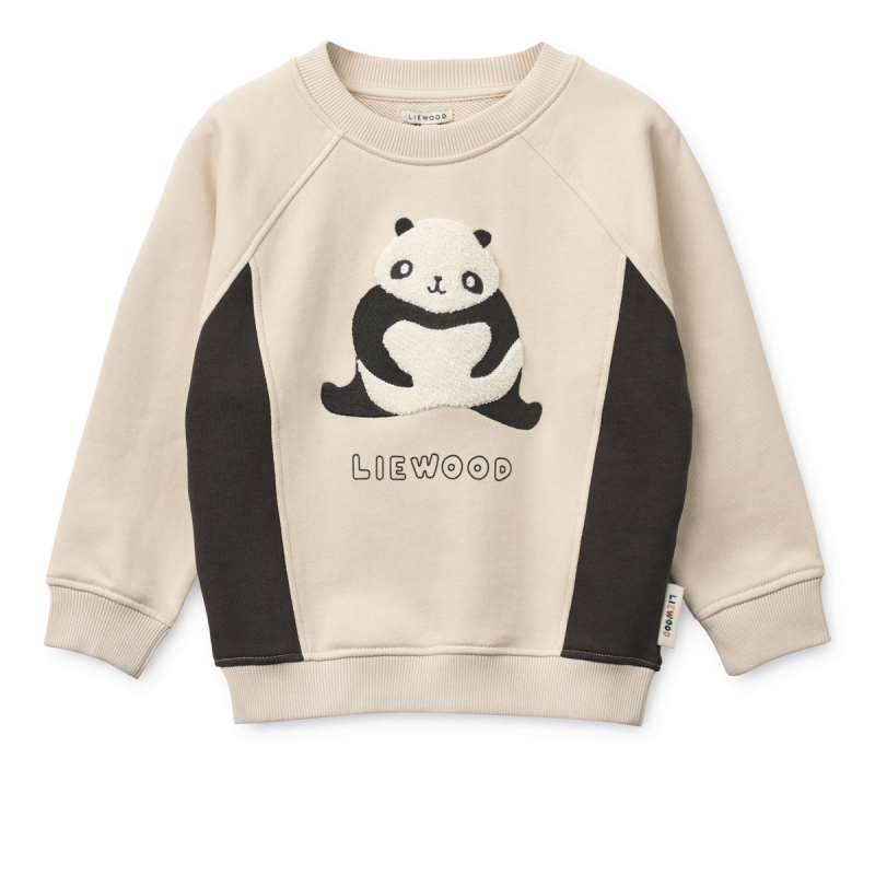 Liewood bluza oversize Panda sandy / dark grey