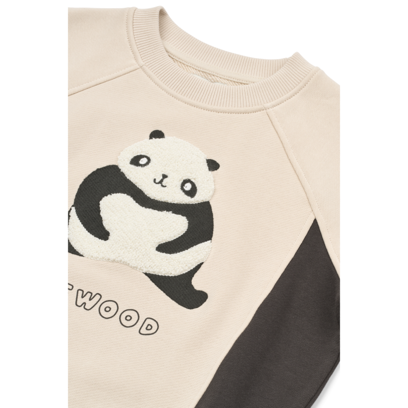 Liewood bluza oversize Panda sandy / dark grey