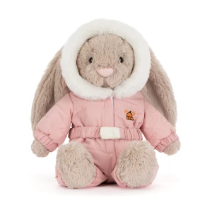 Jellycat Króliczek beżowy w kombinezonie zimowym 31cm