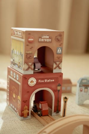 Little Dutch Wieża do układania + 6 autek 