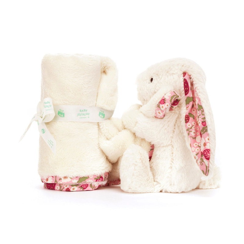 Jellycat Króliczek z kwiecistymi uszami Szmatka Przytulanka Kremowa 34 cm