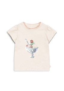 Konges Sløjd T-shirt z falbanką ButterCream